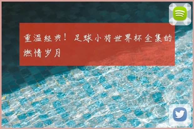 重温经典!足球小将世界杯全集的燃情岁月